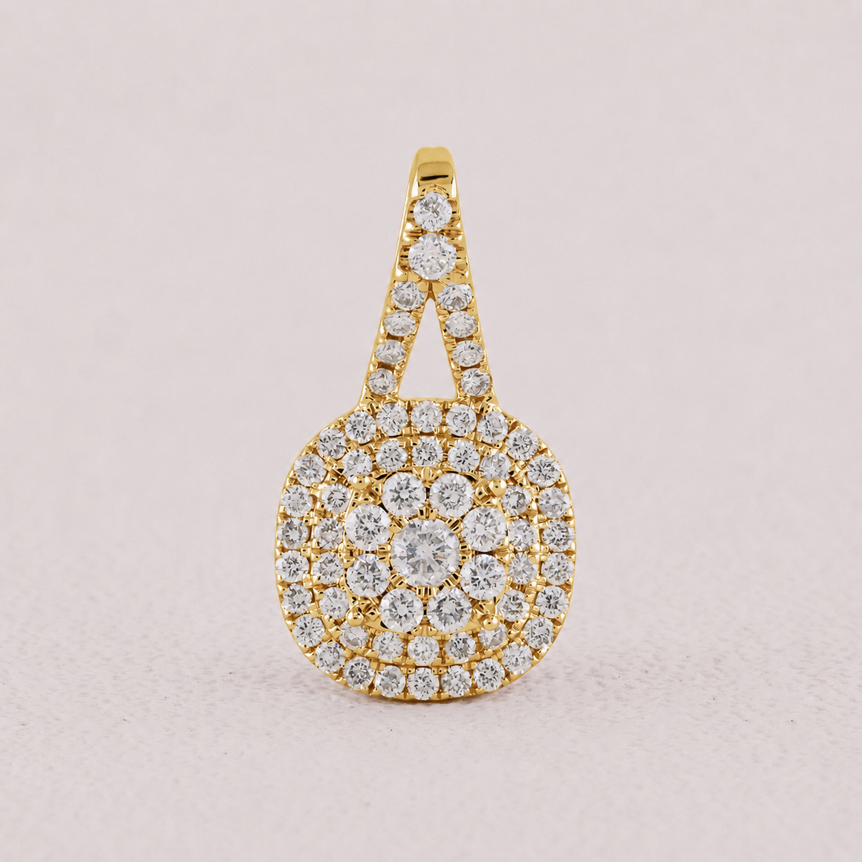 lab diamond cluster pendant