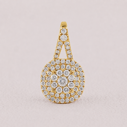 lab diamond cluster pendant