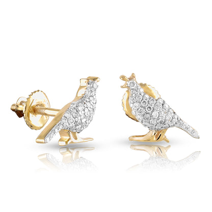 0.15CT Gold and Diamond Birdy Earrings by Truth Jewel