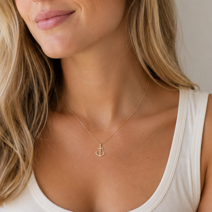 14KT anchor pendant