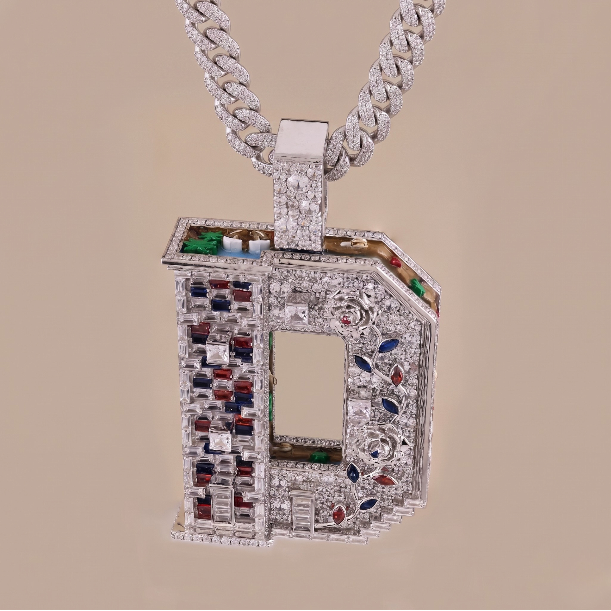 diamond initial pendant
