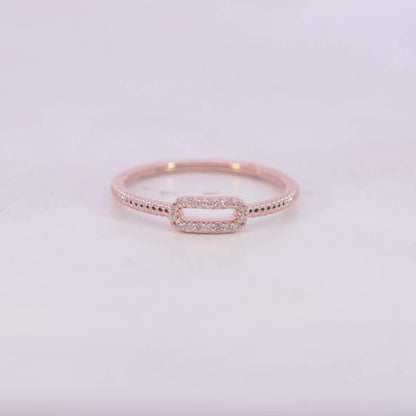 0.1CT Diamond Link Accent Stackable Ring in Gold