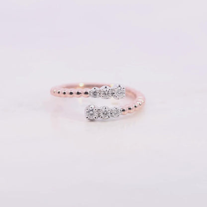 0.20CT Open Beaded Diamond Ring in Gold