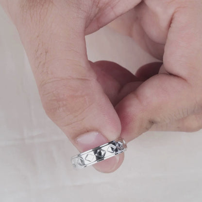 GeoLuxe Geometric Cut Band Ring for Womens