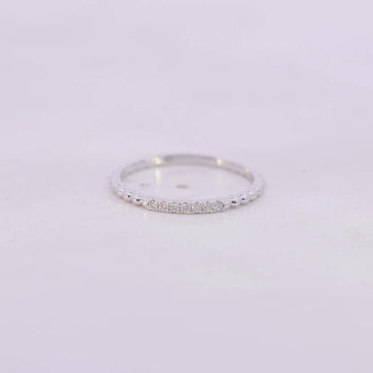 0.07CT Beaded Diamond Stackable Ring in Gold