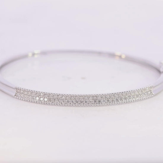 14KT Gold 0.70CT Natural Diamond Bangle Bracelet Video