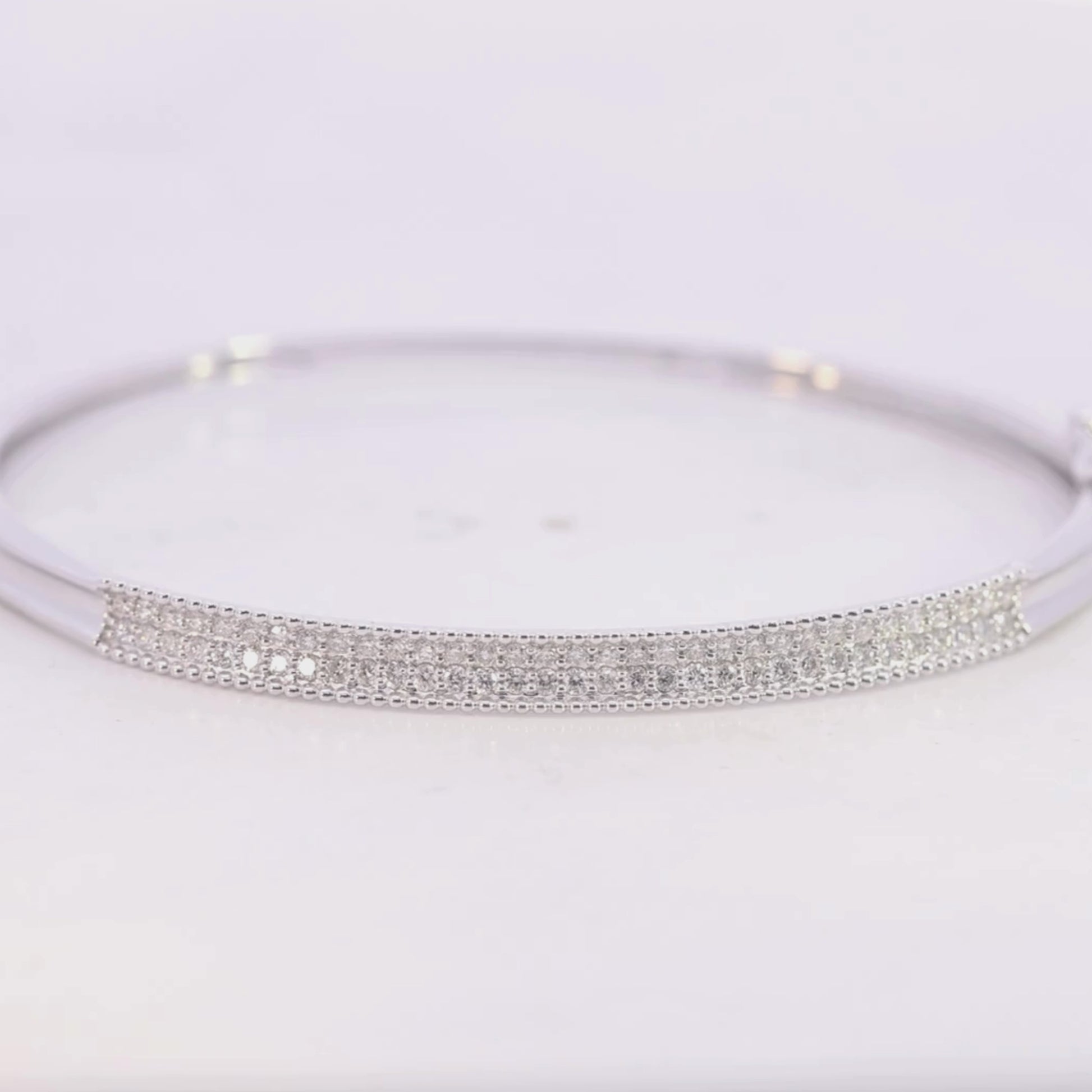 14KT Gold 0.70CT Natural Diamond Bangle Bracelet Video