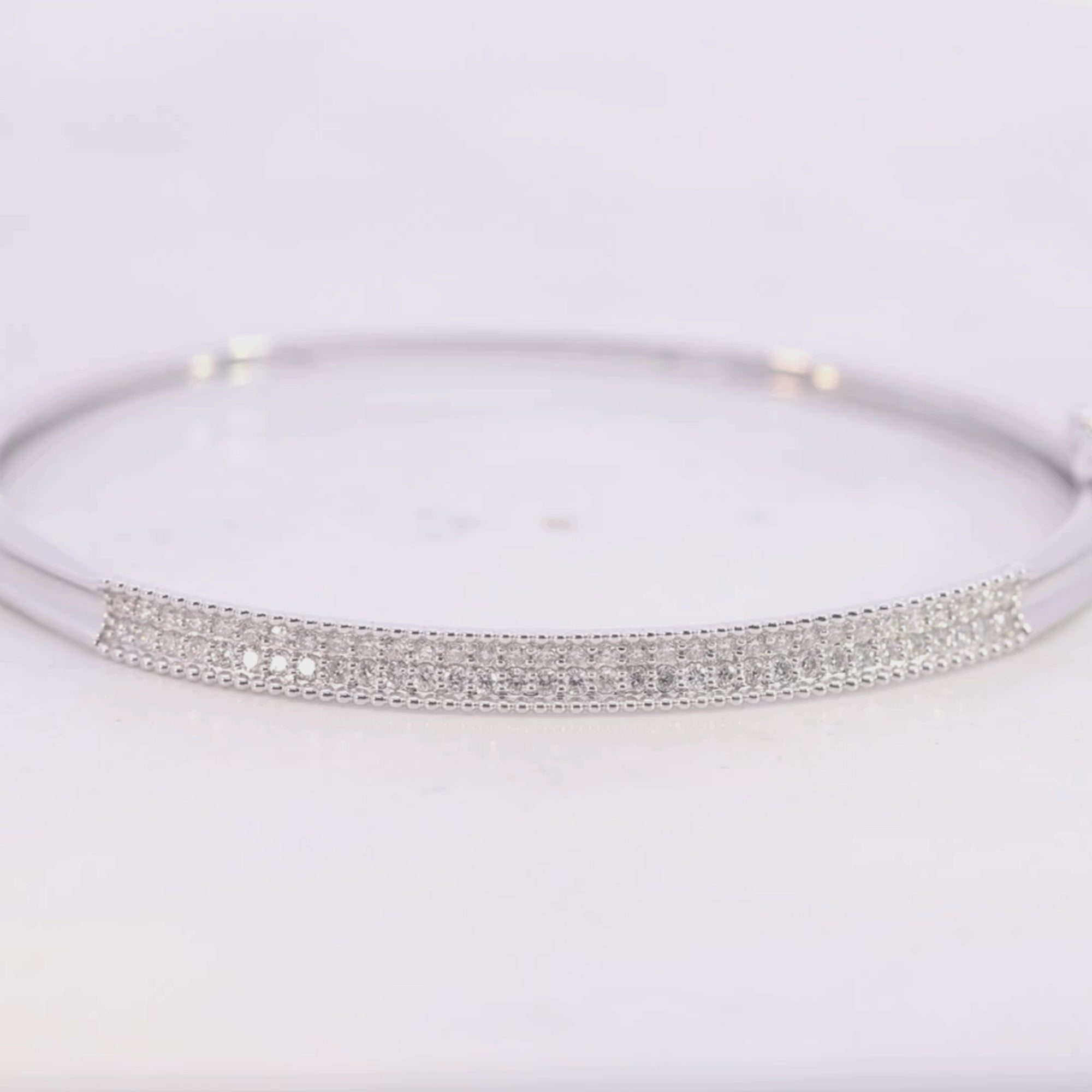 14KT Gold 0.70CT Natural Diamond Bangle Bracelet Video