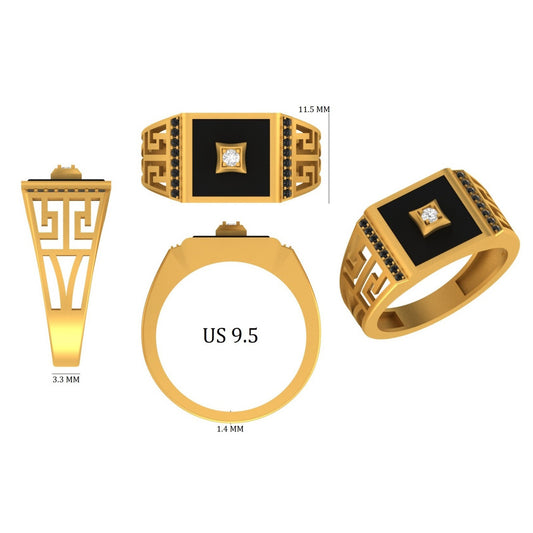 Solid Gold Men's Diamond Ring