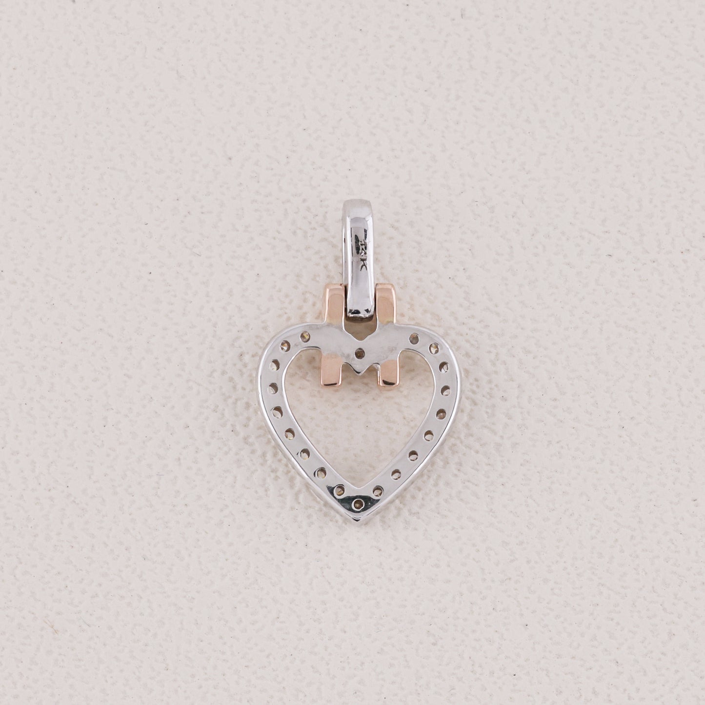 round diamond heart pendant