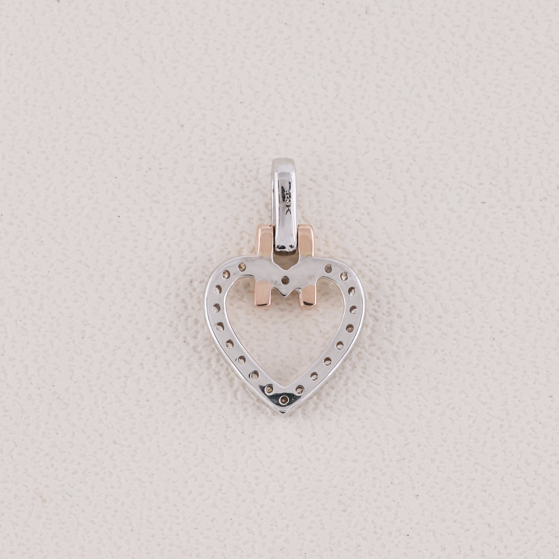 round diamond heart pendant