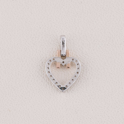 round diamond heart pendant