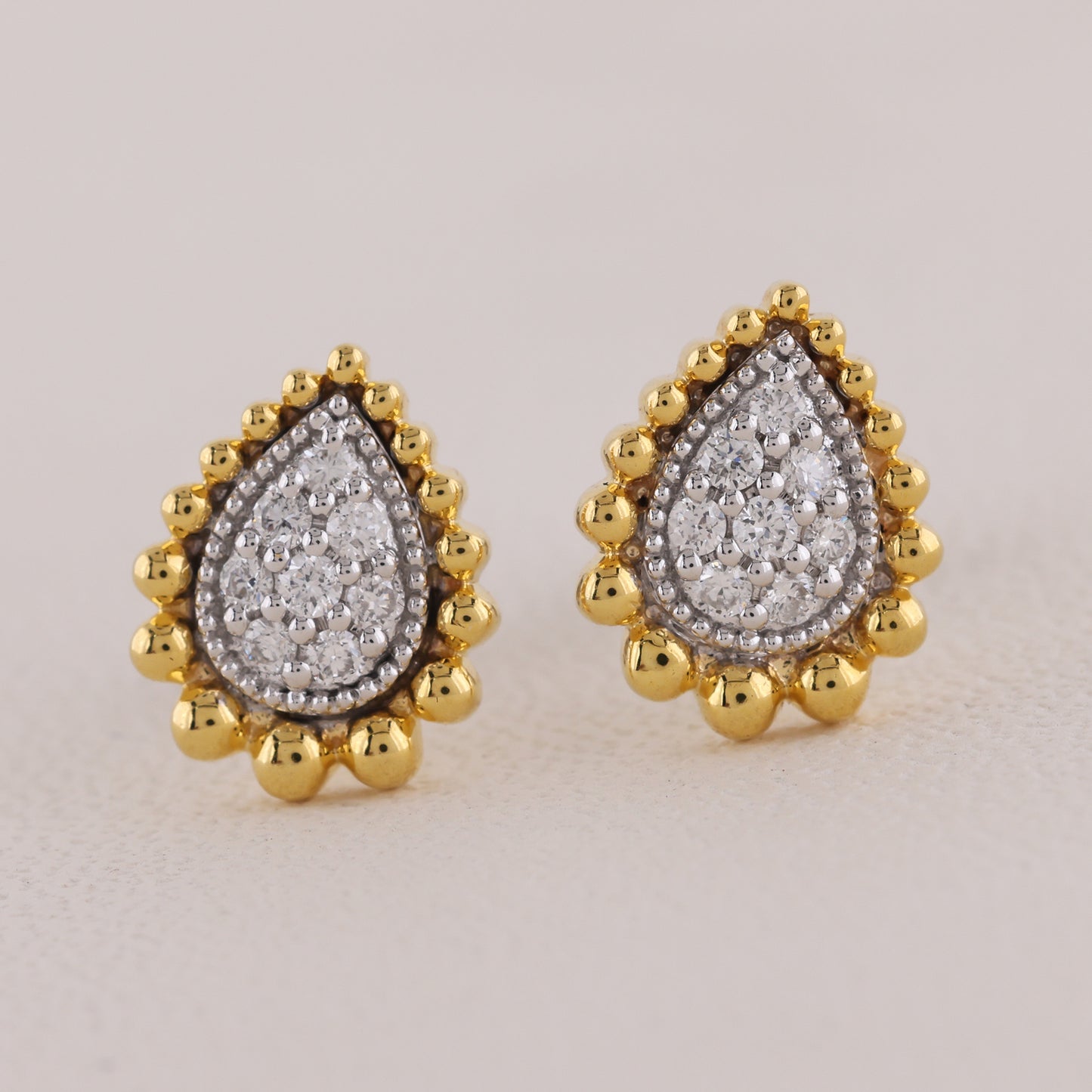 beaded gold earrings