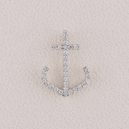yellow gold anchor pendant