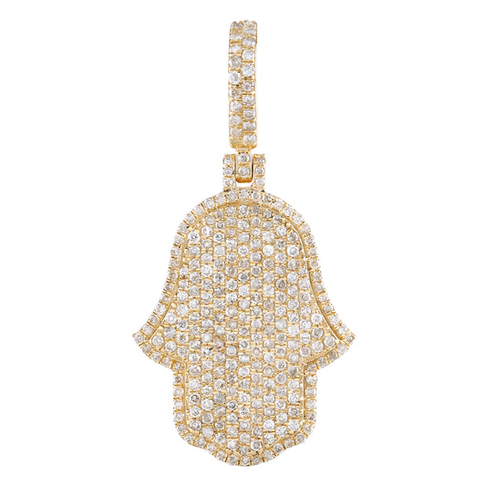 14k Gold and Diamond Hamsa Pendant by Truth Jewel