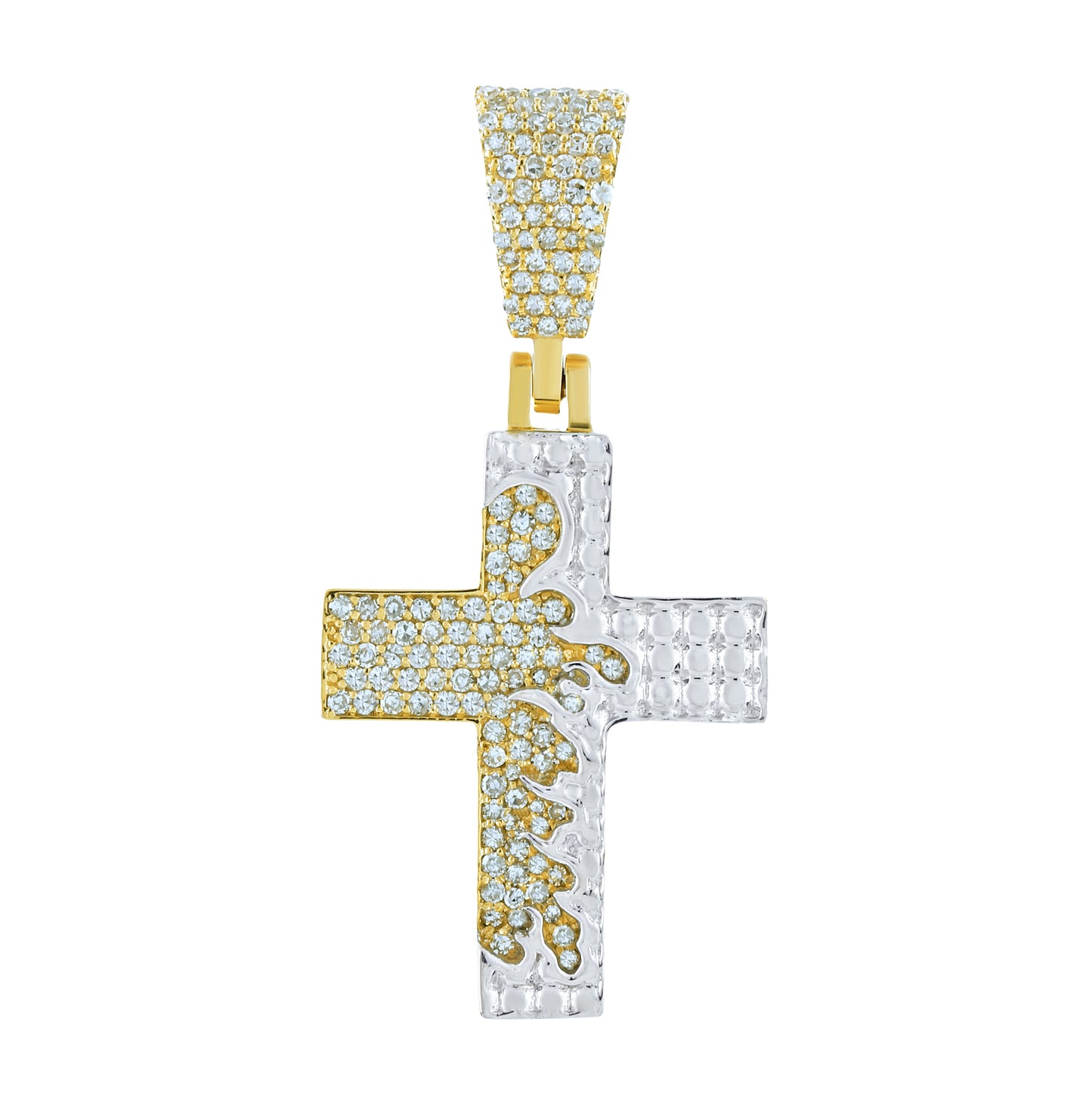 14K Gold Cross Flame Pendant by Truth Jewel