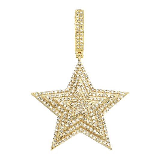 Yellow Gold Diamond Star Pendant by Truth Jewel
