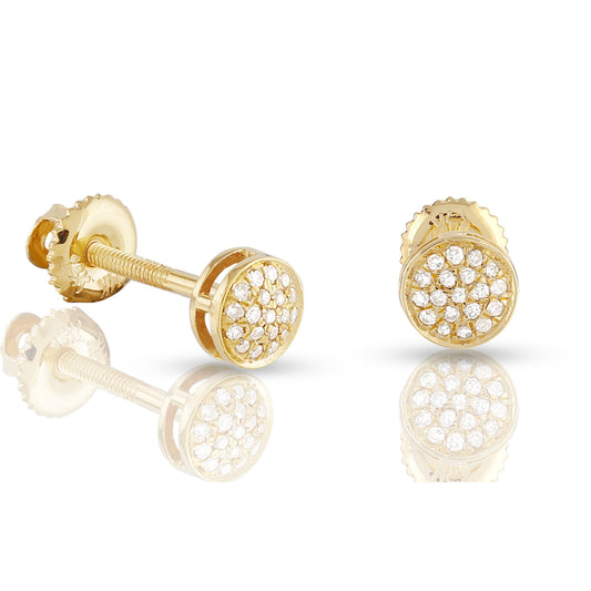 Yellow Gold Diamond Stud Earrings by Truth Jewel