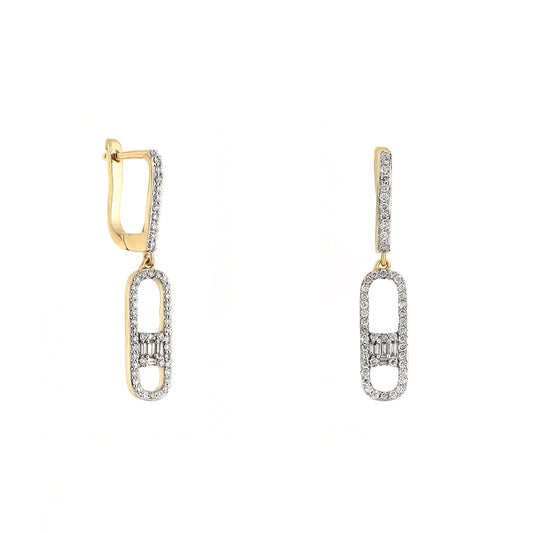 Diamond Paperclip Earrings