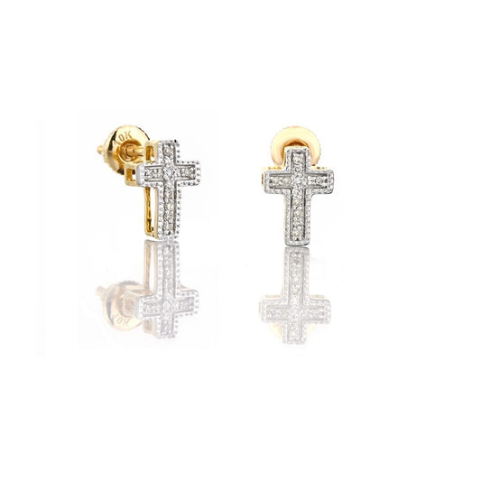 Cross Earring With natural diamond