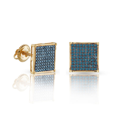 Square Shape  Diamond Stud Earrings by Truth Jewel