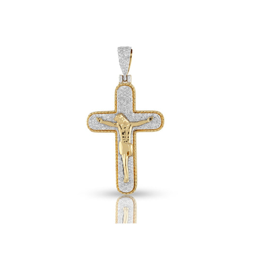 Yellow Gold Diamond Jesus Crucifix Cross Pendant by Truth Jewel