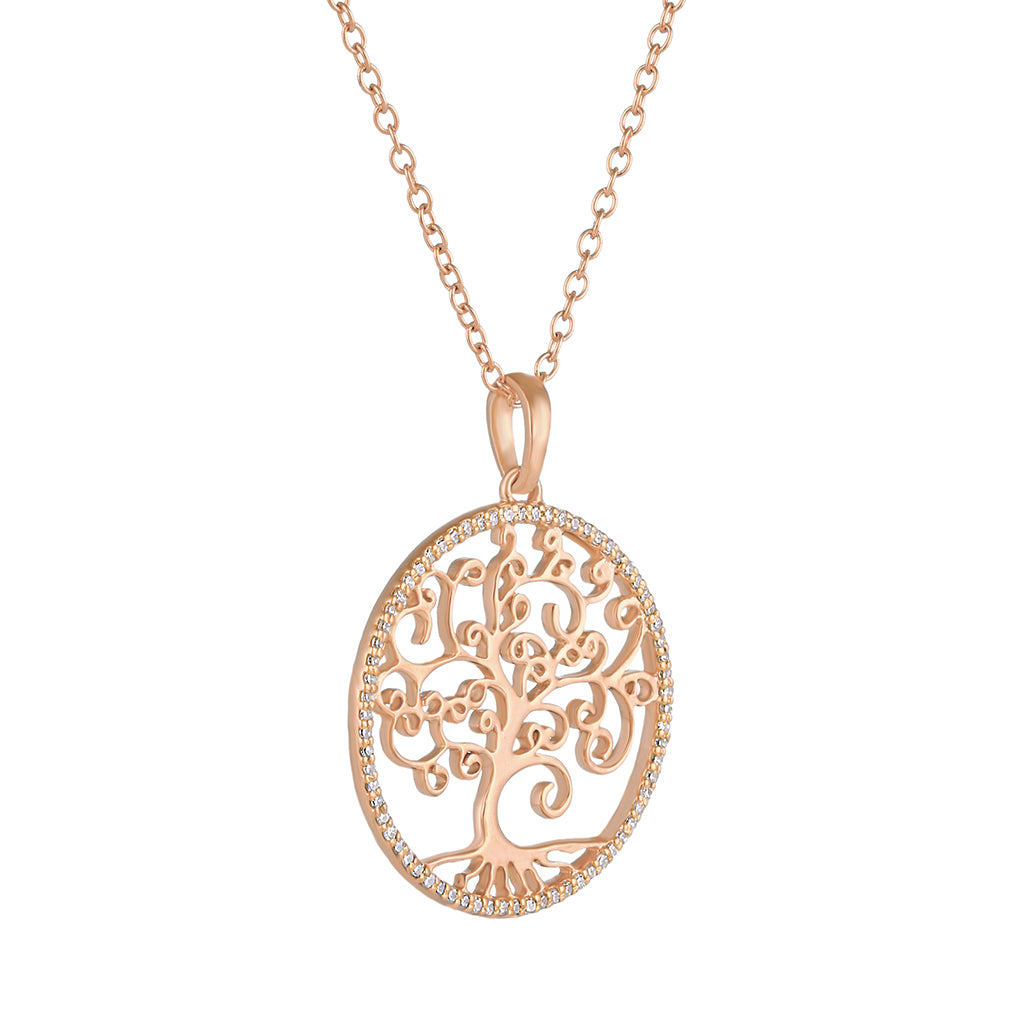 Circle Tree Pendant Necklace