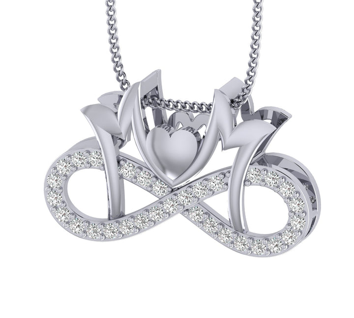 A sterling silver heart-shaped pendant with a tree design, accented with cubic zirconia stones, on a chain.