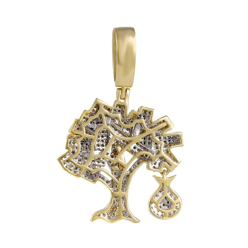 Iced Out Money Tree Pendant