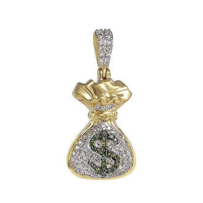 Little Money Bag Dollar Pendant yellow gold