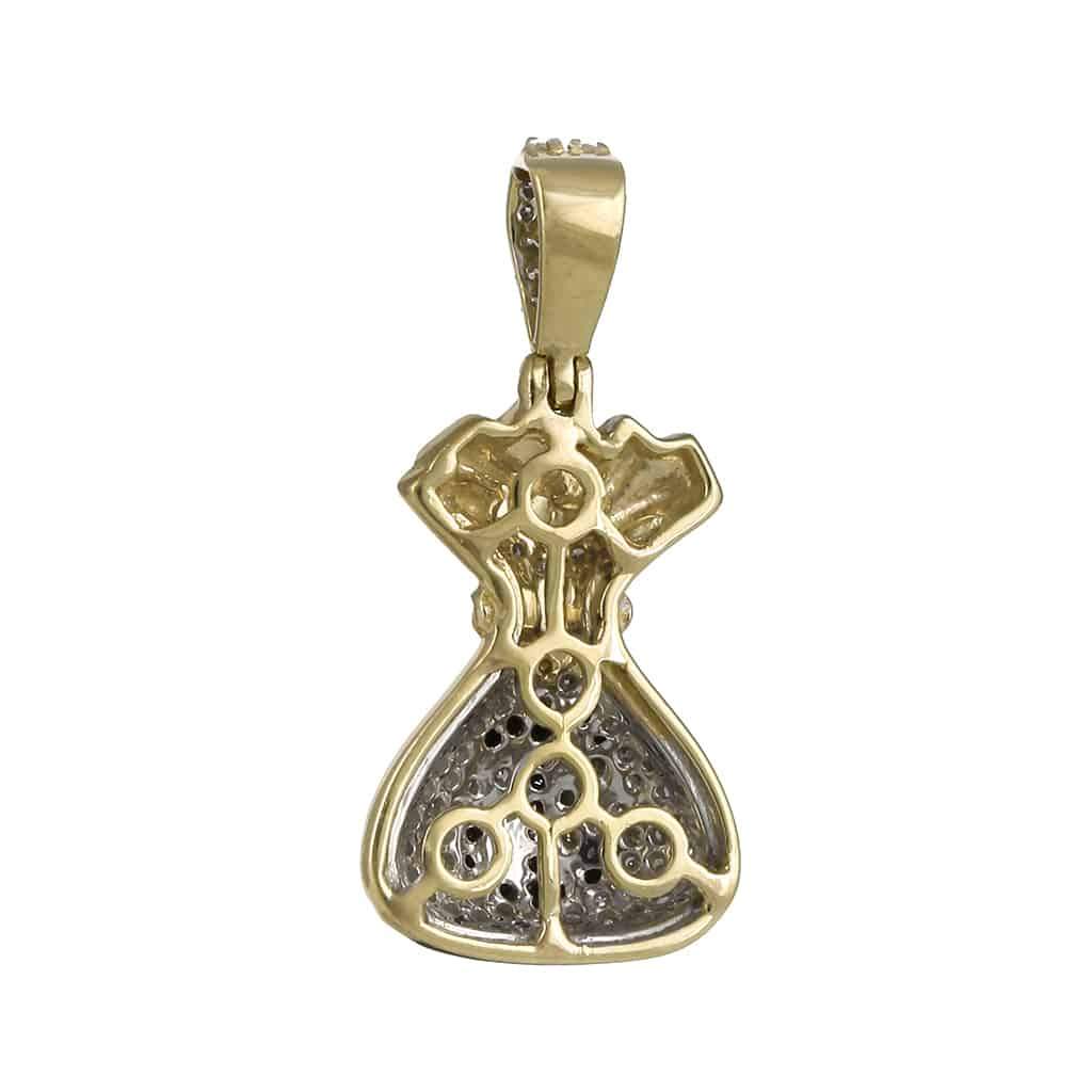 Little Money Bag Dollar Pendant yellow gold