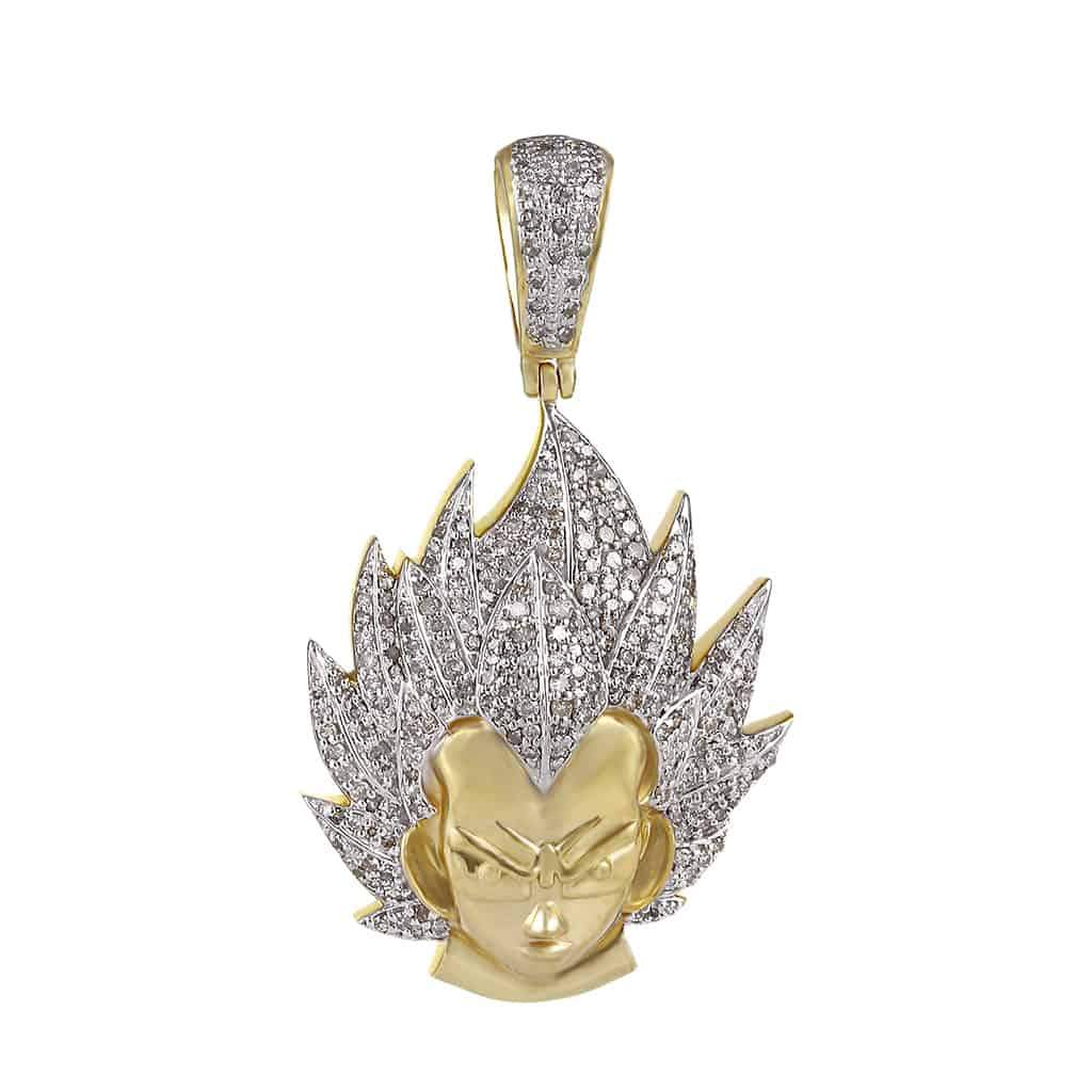 Dragon Ball Z Vegeta Necklace Pendant yellow gold