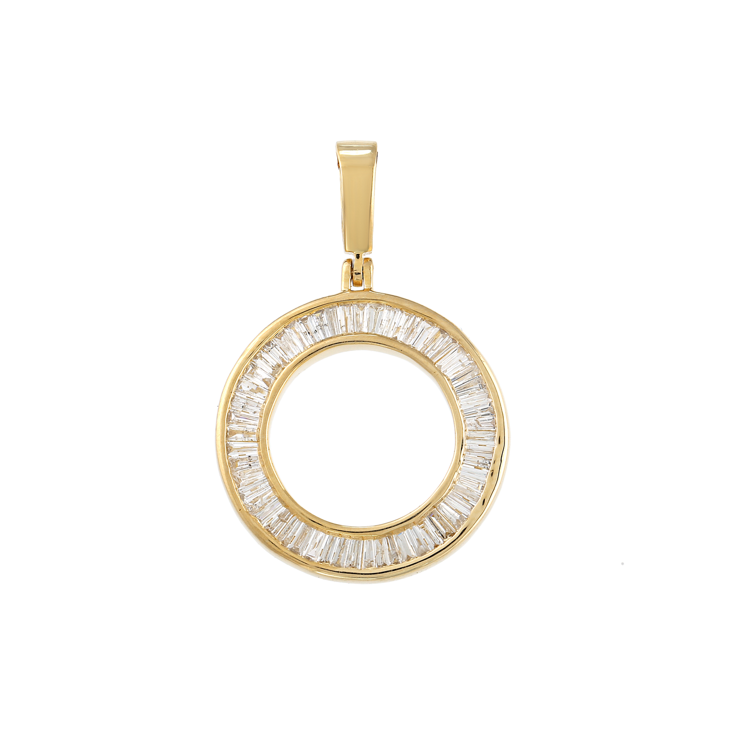 Baguette Diamond Open Circle Pendant