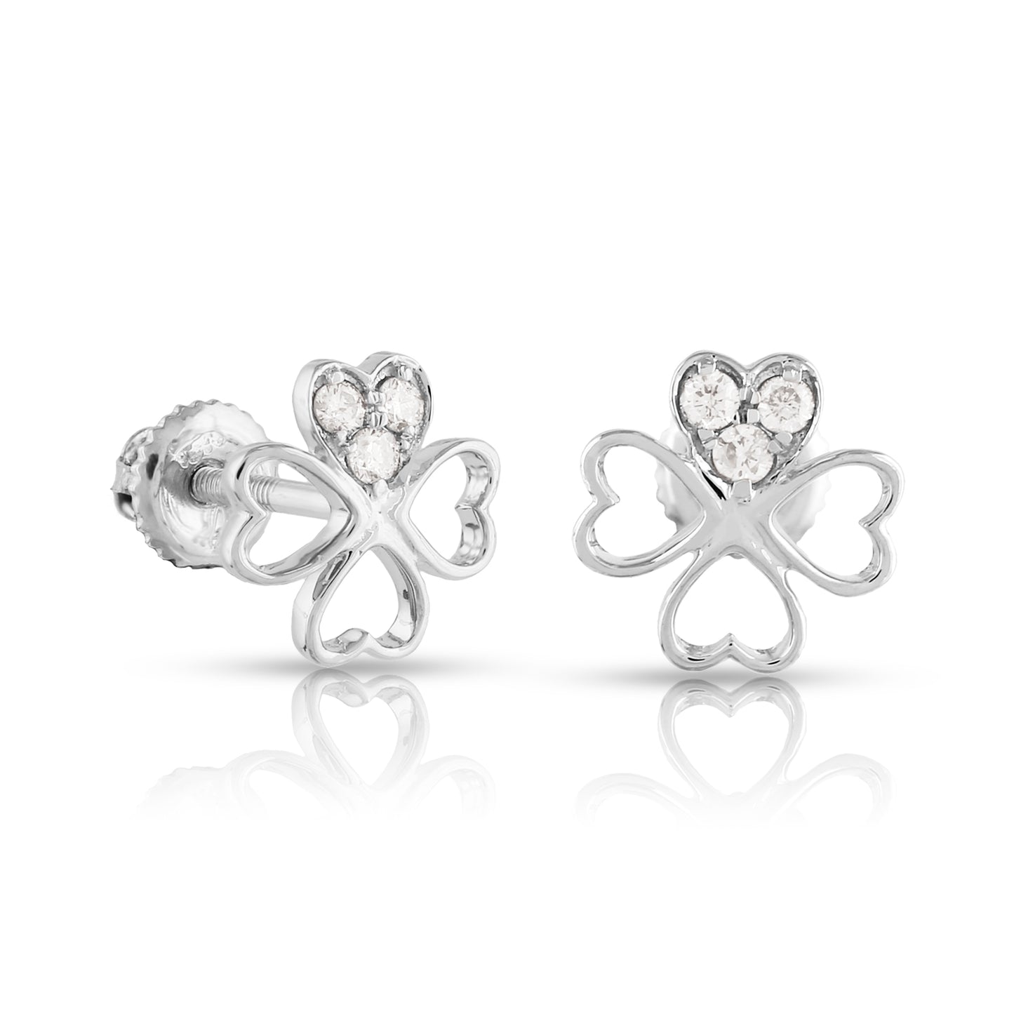 Four Heart With Diamond Earring by Truth Jewel