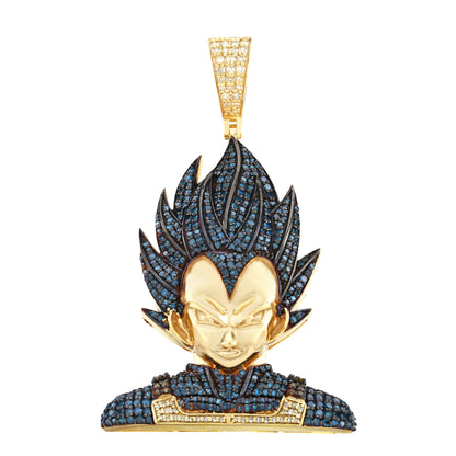 14K Yellow Gold Dragon Ball Z Vegeta Pendant