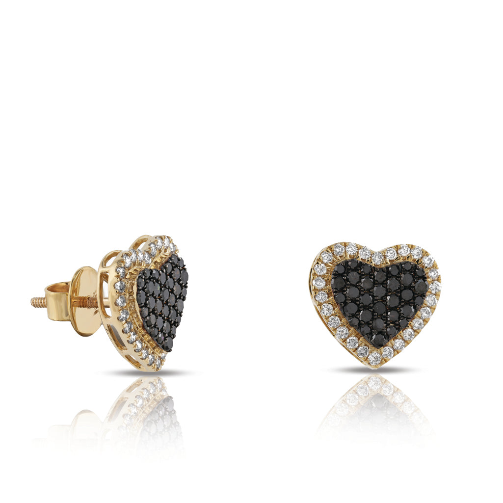 Round Black Heart Diamond Earring by Truth Jewel