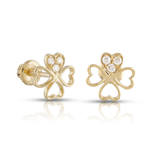 Four Heart With Diamond Earring by Truth Jewel