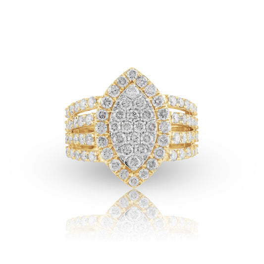 Round Diamond Marquise-shape Cluster Women's Ring by Truth Jewel
