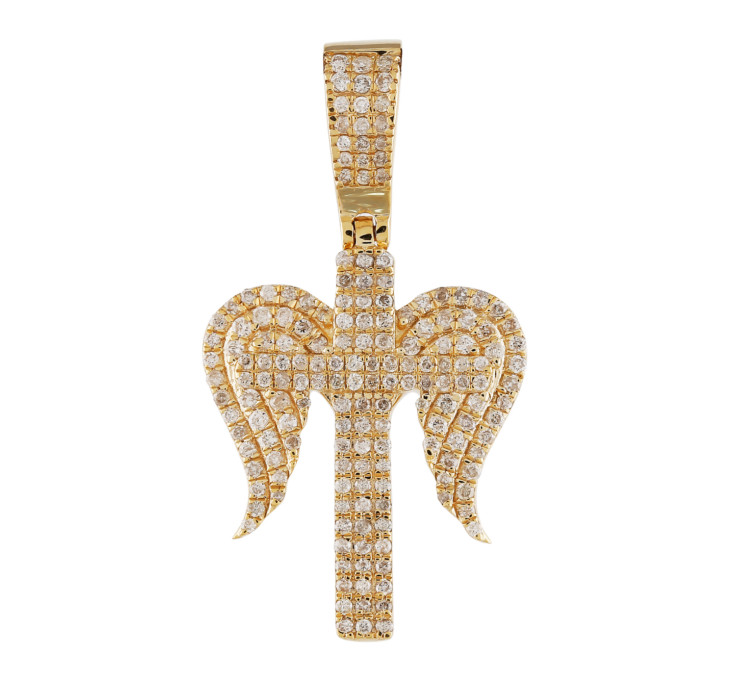 Iced Out Wings Cross Necklace Pendant by Truth Jewel