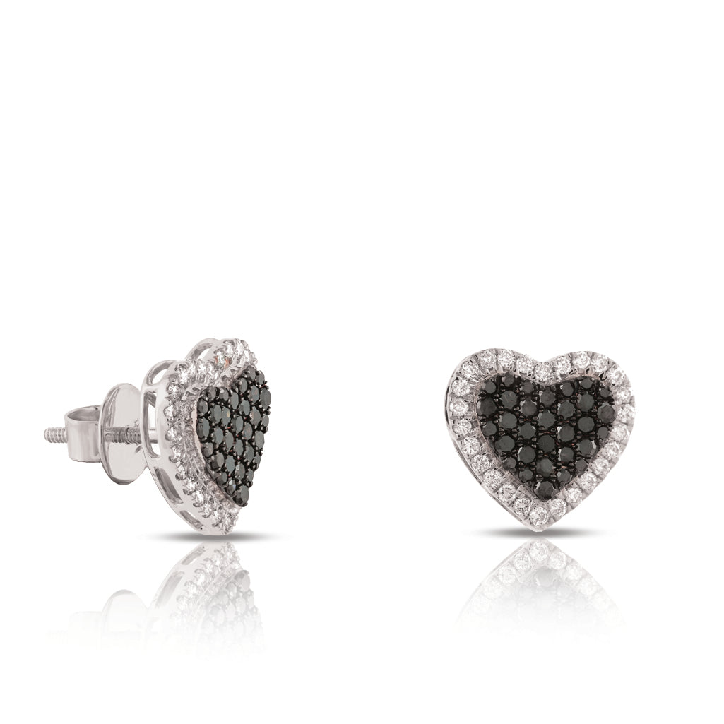 Round Black Heart Diamond Earring by Truth Jewel